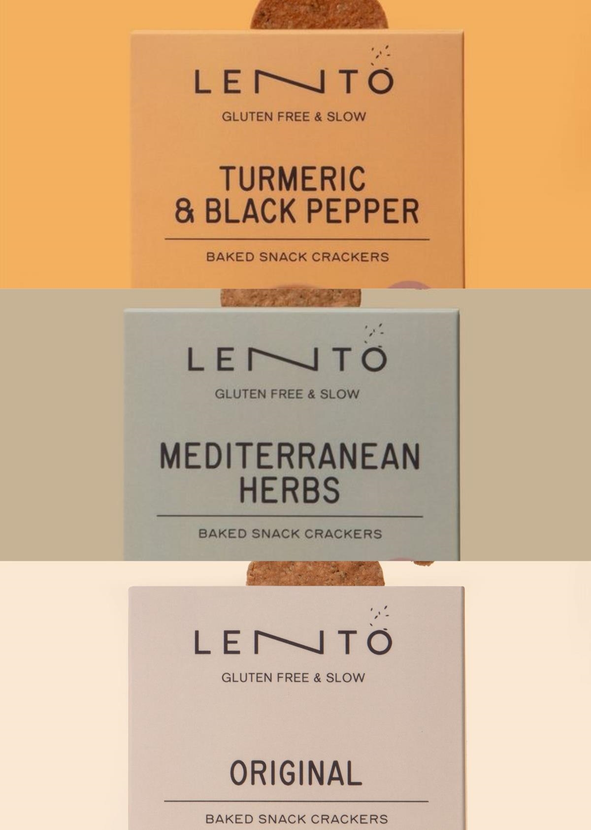 Pack LENTO Crackers Turmeric, Original, Mediterranean | 40