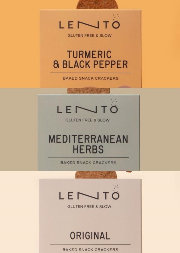 Pack LENTO Crackers Turmeric, Original, Mediterranean | 40